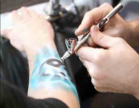 Airbrushing Temporary Tattoos 