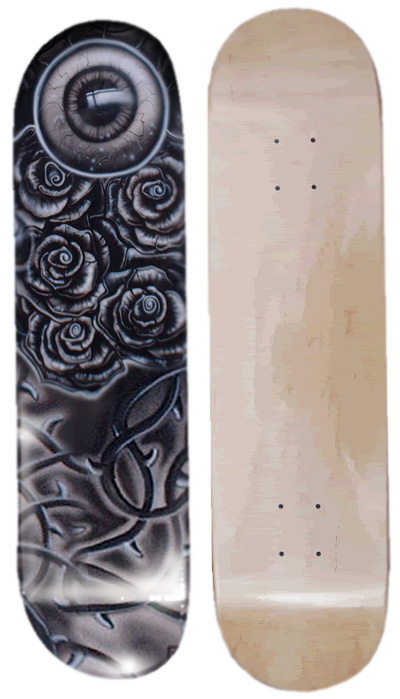 custom airbrushed skateboard