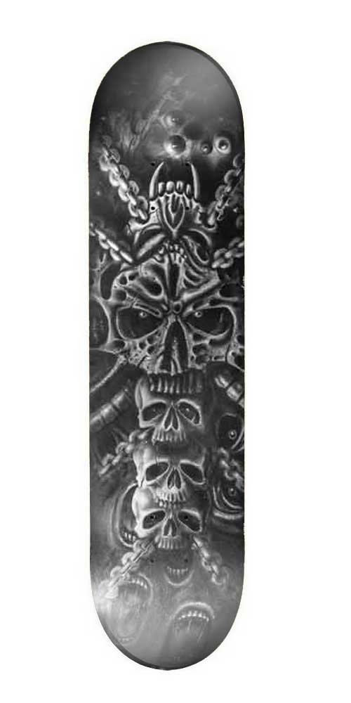 custom airbrushed skateboard